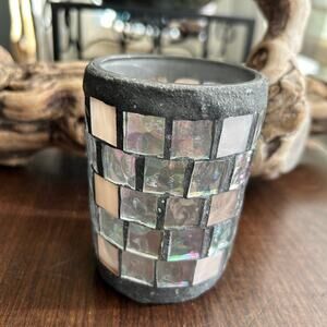 Crisa Libby Mosaic Votive Glass Tea Light Candle Holder or Tumbler